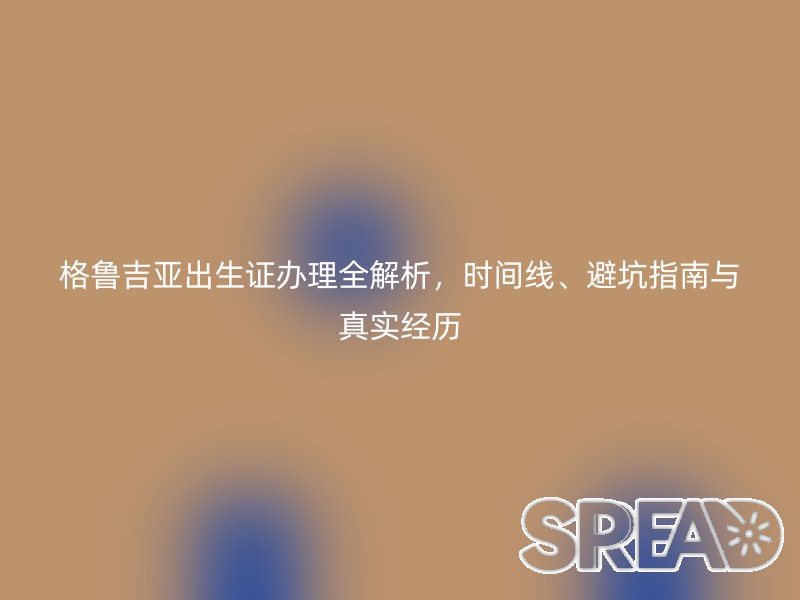 格鲁吉亚出生证办理全解析，时间线、避坑指南与真实经历