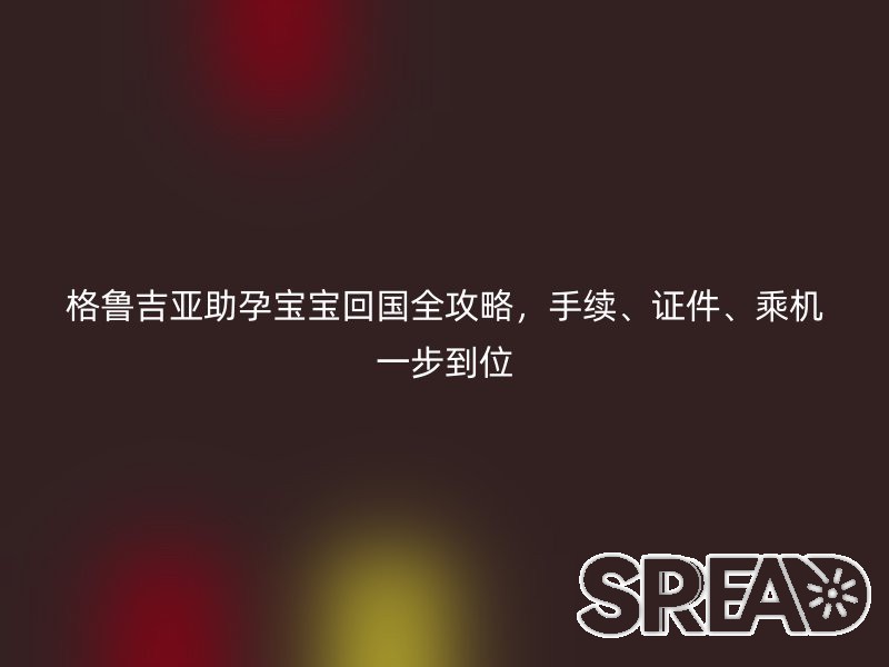 格鲁吉亚助孕宝宝回国全攻略，手续、证件、乘机一步到位