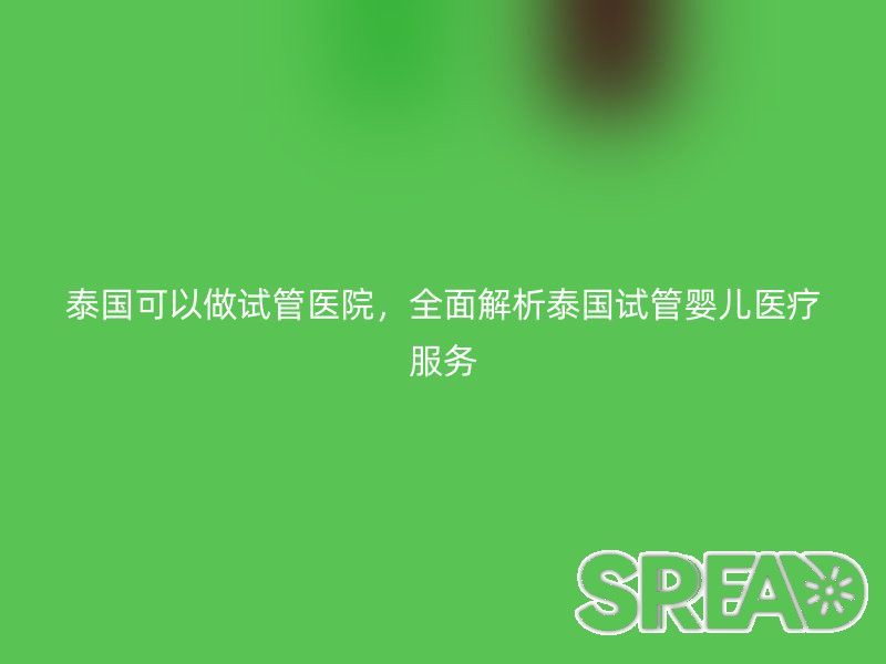 泰国可以做试管医院，全面解析泰国试管婴儿医疗服务