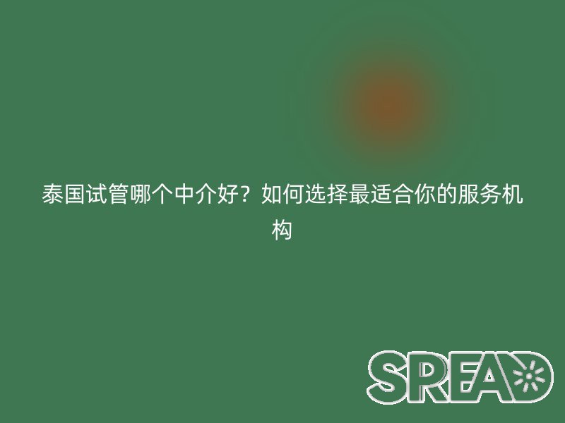泰国试管哪个中介好？如何选择最适合你的服务机构