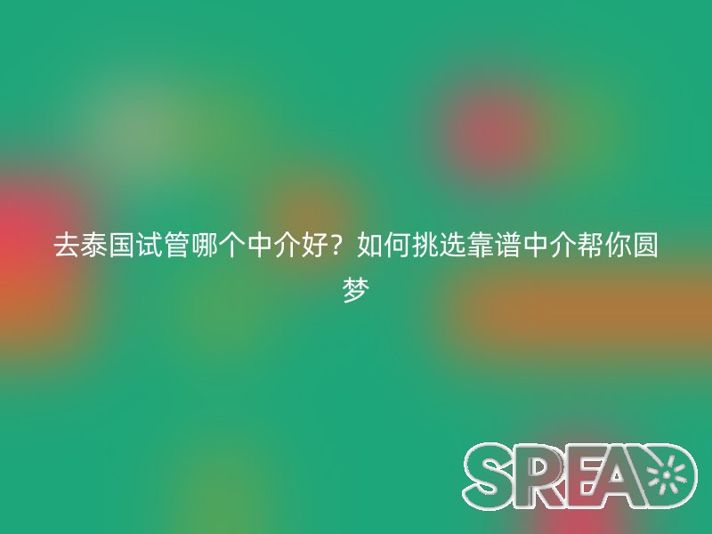 去泰国试管哪个中介好？如何挑选靠谱中介帮你圆梦