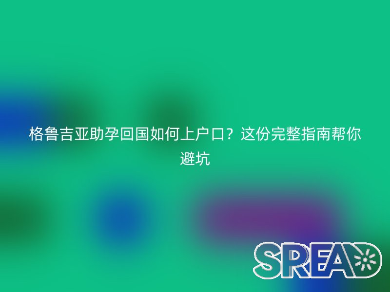 格鲁吉亚助孕回国如何上户口？这份完整指南帮你避坑