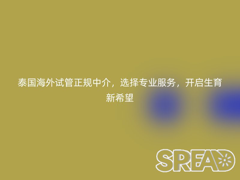 泰国海外试管正规中介，选择专业服务，开启生育新希望