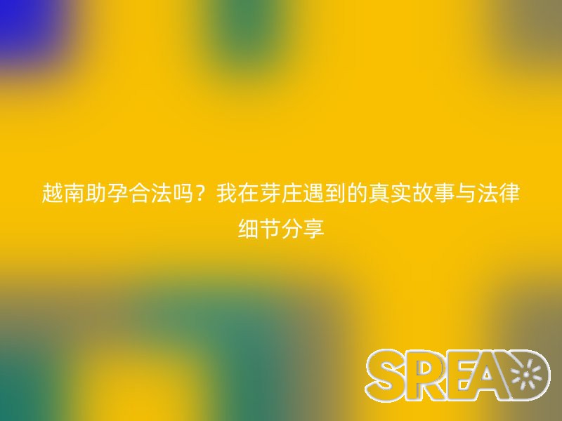 越南助孕合法吗？我在芽庄遇到的真实故事与法律细节分享