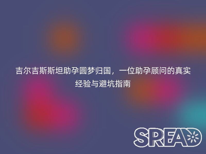 吉尔吉斯斯坦助孕圆梦归国，一位助孕顾问的真实经验与避坑指南